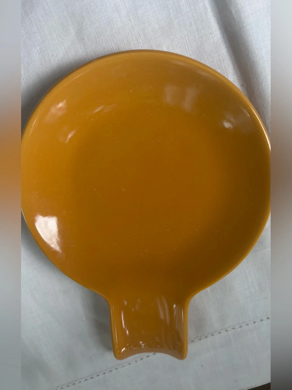 Set of Ceramic Spoon Rests in Polka Dot Mushroom, Mustard & White Fall